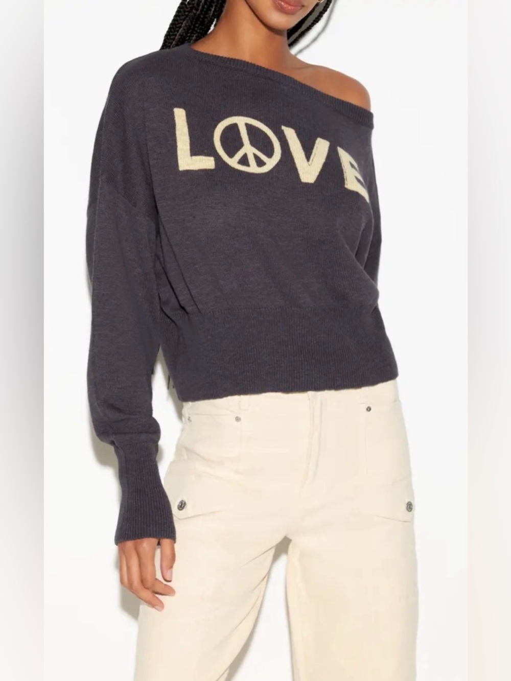 Spiritual Gangster Devon Beloved One Shoulder Sweater Medium